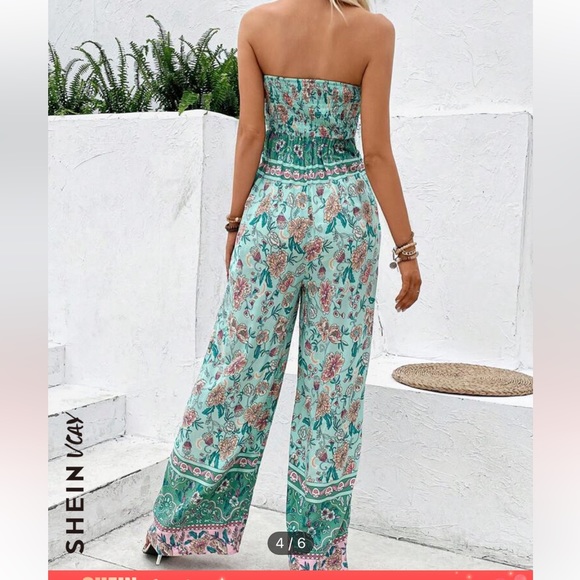 Floral Strapless Jumpsuit - Picture 2 of 5